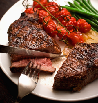 Eating Steak